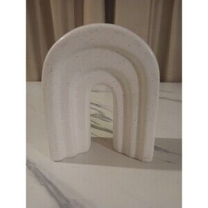 White Speckled Rainbow Ceramic Flower Bud Vase Neutral Minimalism Boho